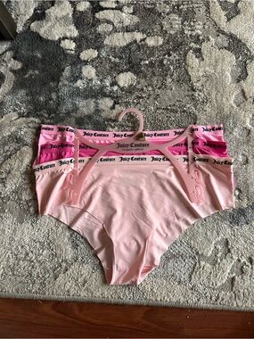 Juicy Couture Light Pink Bikini Briefs with Hot Pink Logo Waistband